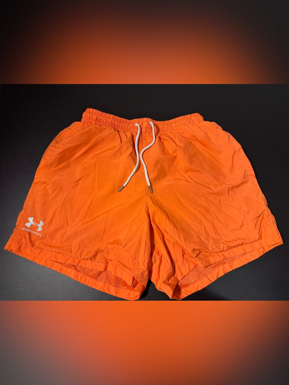 Under Armour Orange Athletic Shorts with Drawstring